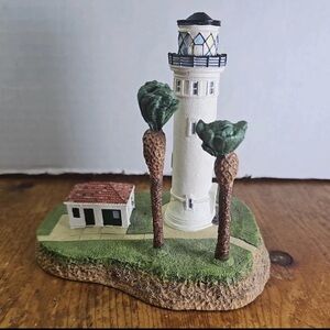 Point Vicente Lighthouse with Palm Tree Figurine